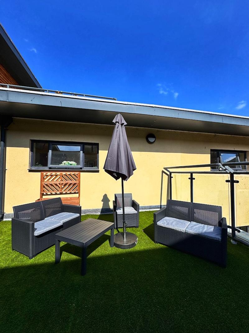 the recently refurbished rooftop garden