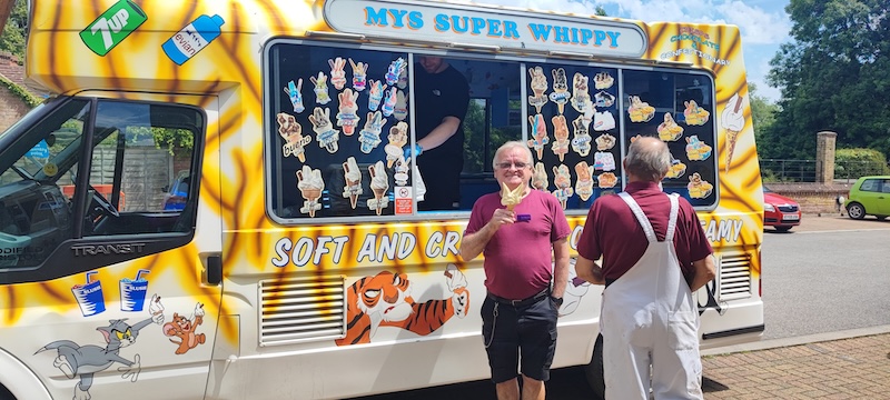 residents enjoying ice cream