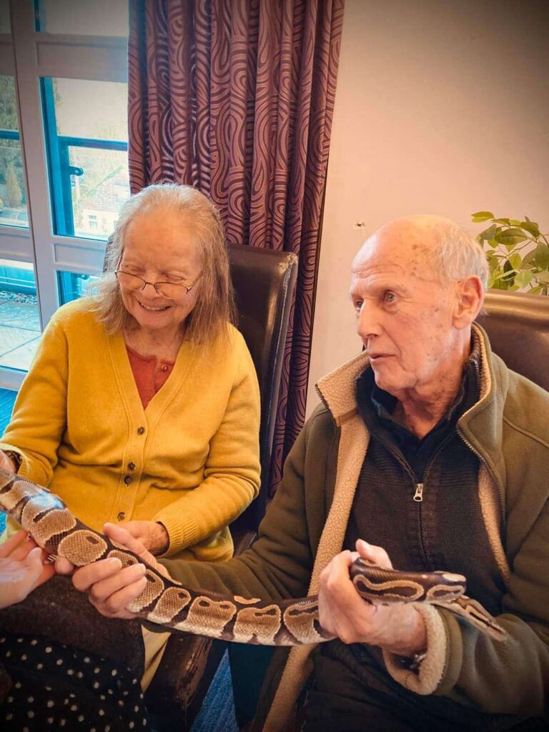 animal therapy snake visit
