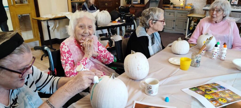 residents halloween pumpkin decorating