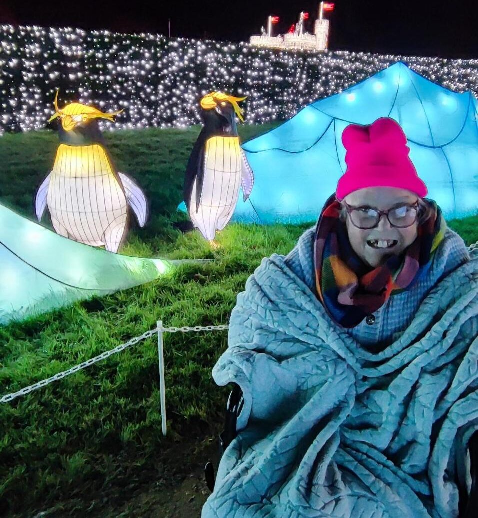 resident wrapped up warm at the festival of light